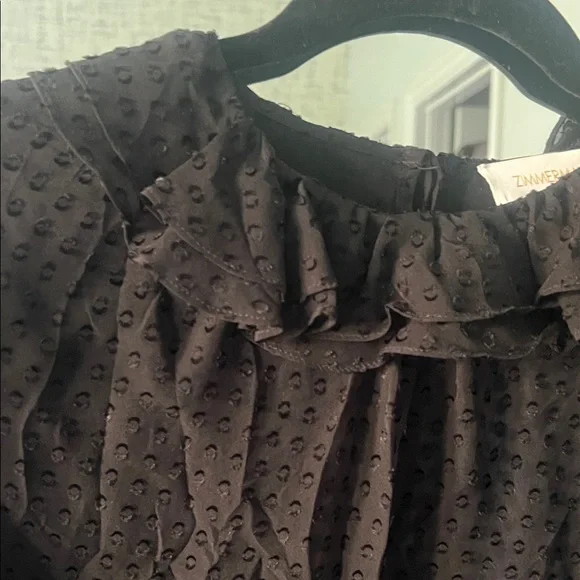 Zimmermann Black Ruffled Blouse